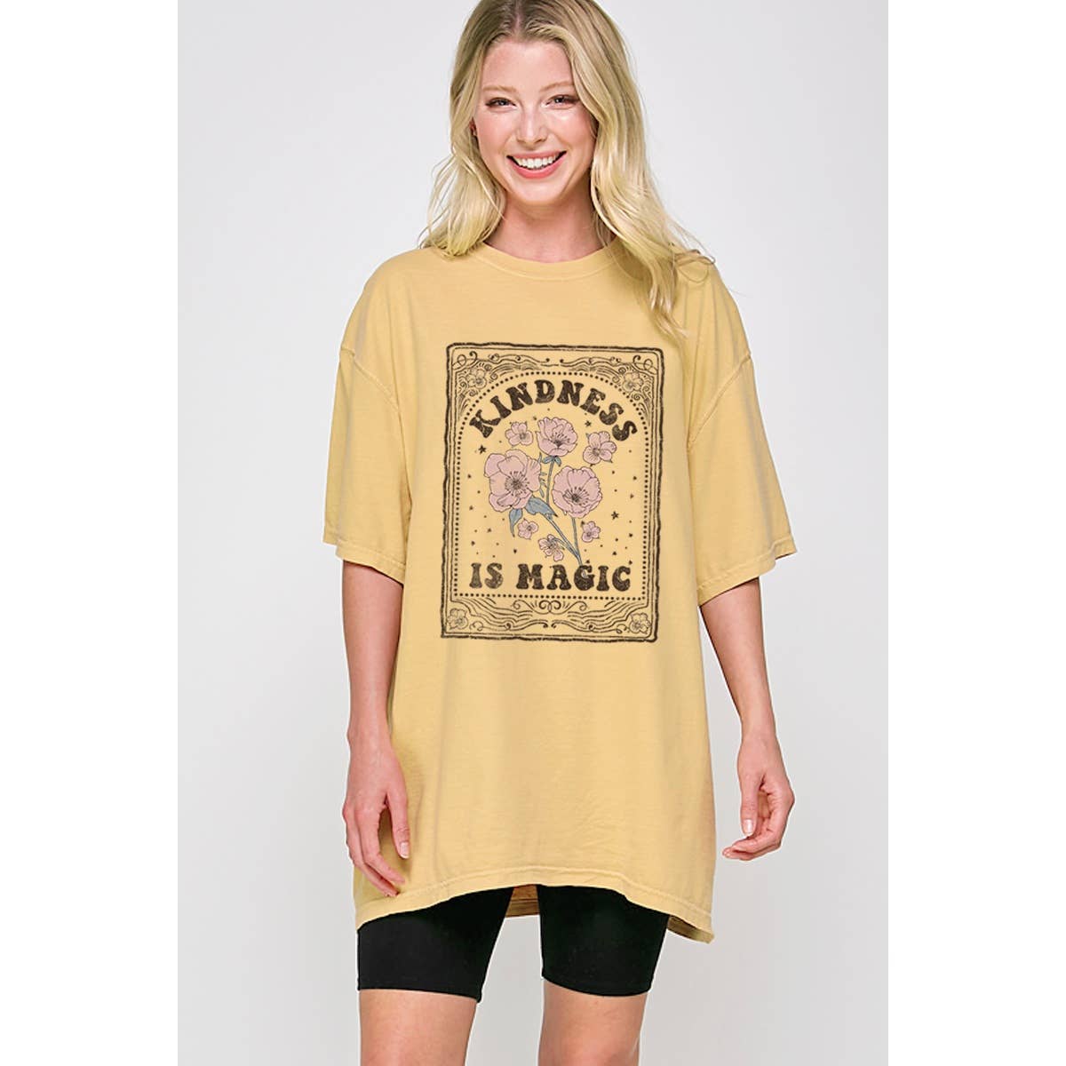 Kindness Is Magic Vintage Graphic Oversized Tee