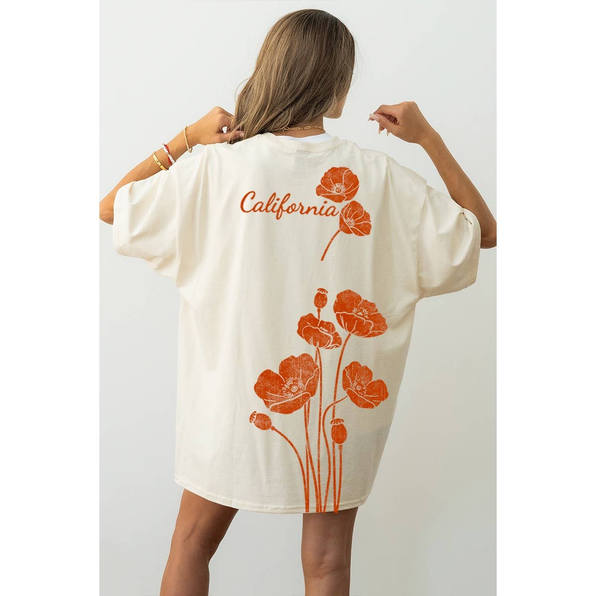 California Poppy Graphic Oversized Tee
