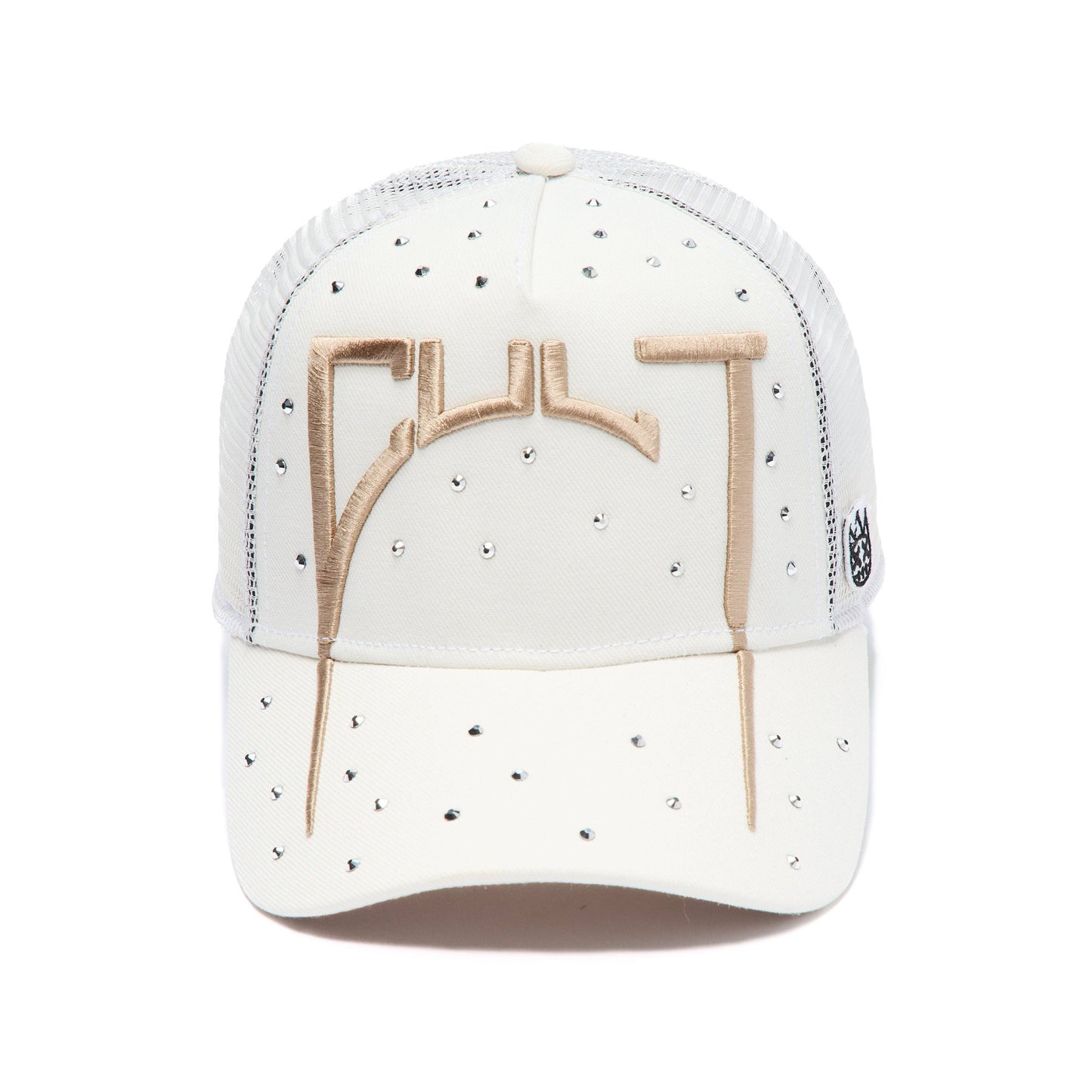 Cult's Mesh Back Trucker Hat "Cult Arch Logo" in White