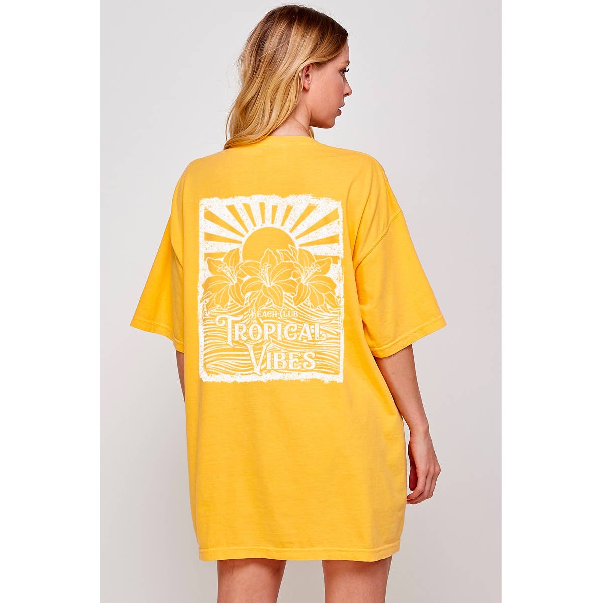 Tropical Vibes Vintage Graphic Oversized Tee