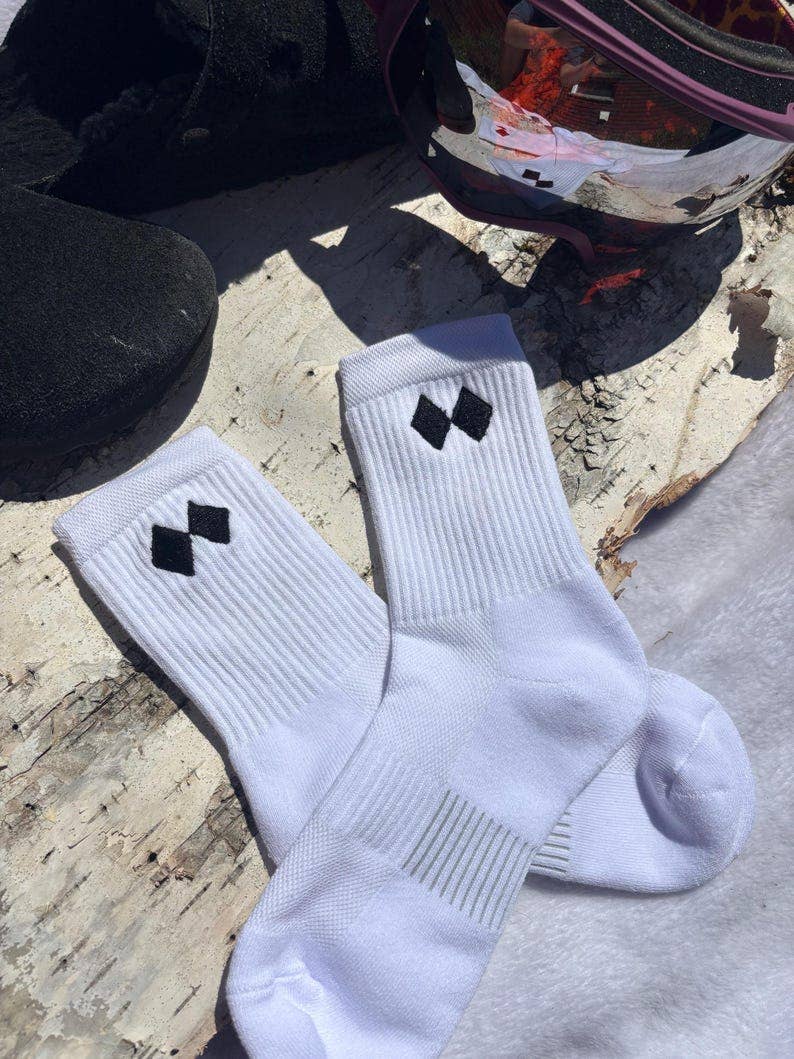 Embroidered Double Black Diamond Ski and Snowboard Socks
