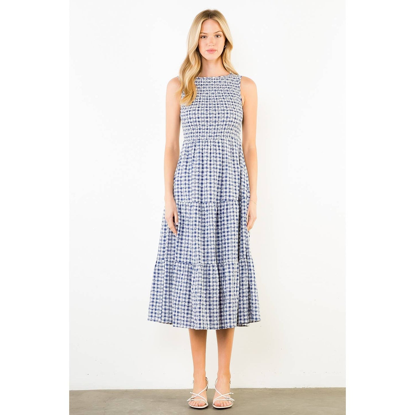 Sleeveless Gingham Patterned Dress