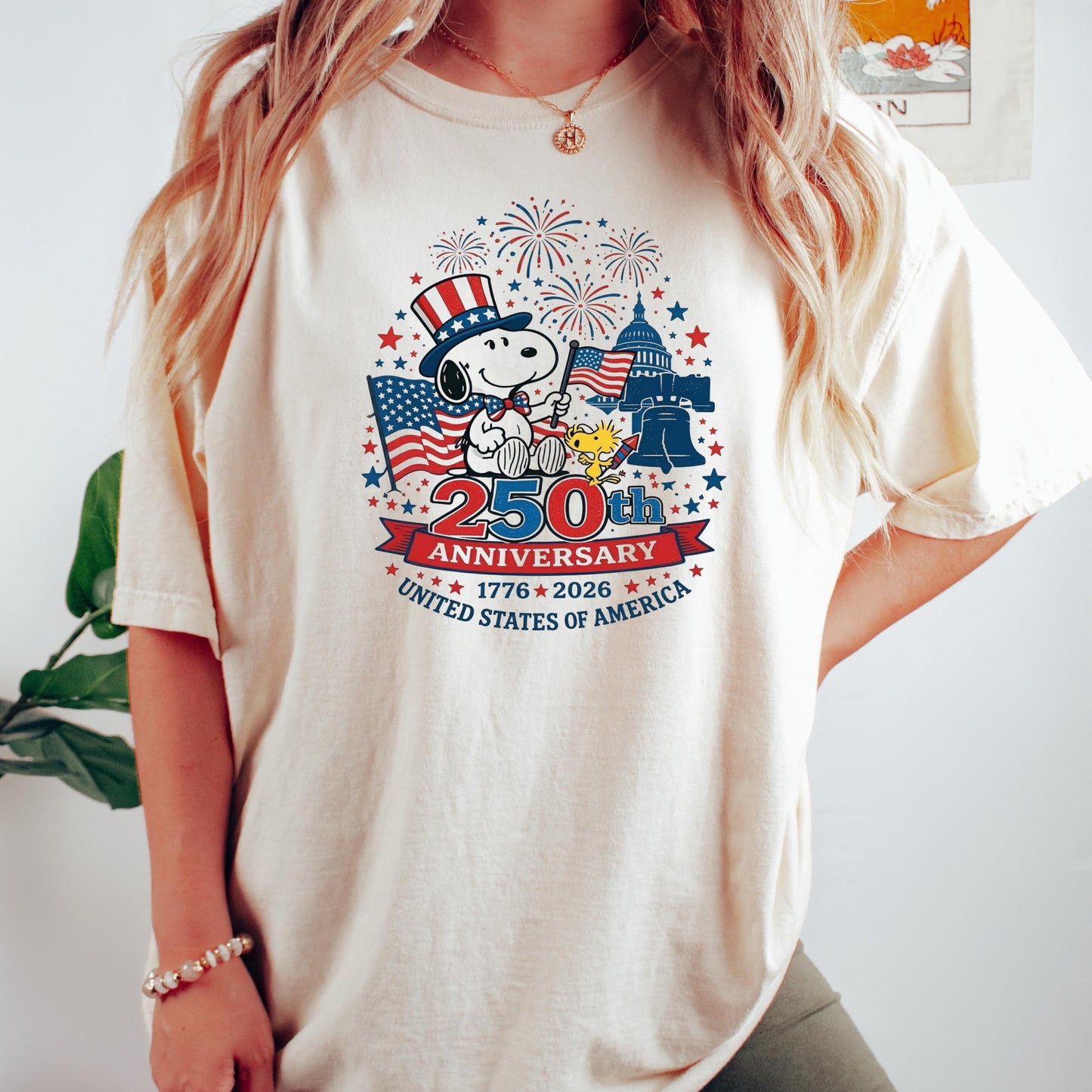 Snoopy America 250 Anniversary Patriotic Dog Cartoon Tee America Celebration (5)
