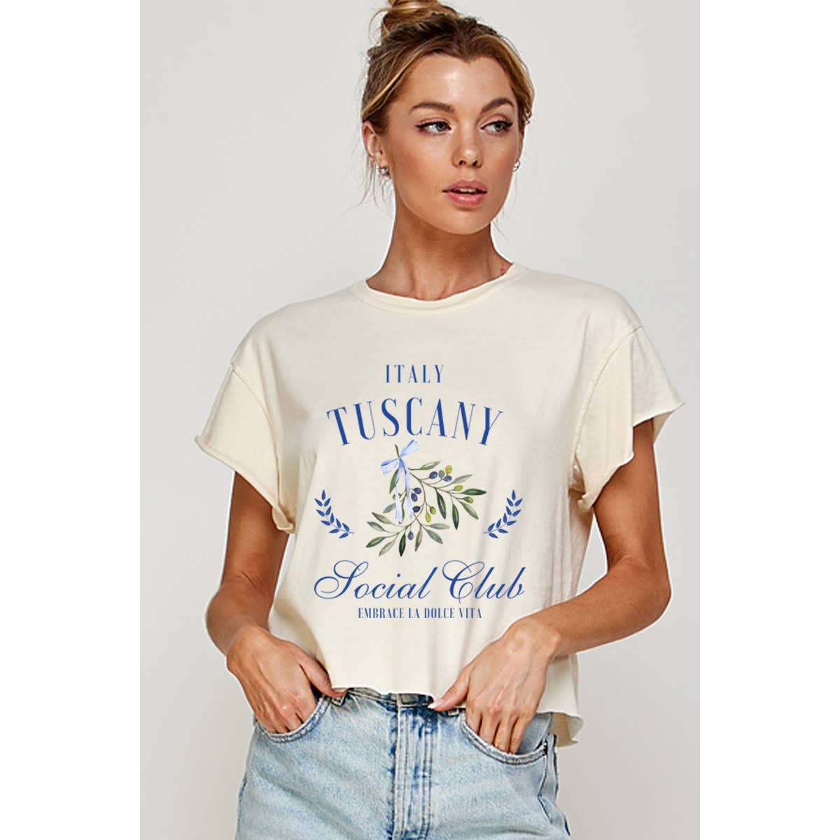 Tuscany Italy Vintage Graphic Crop Top