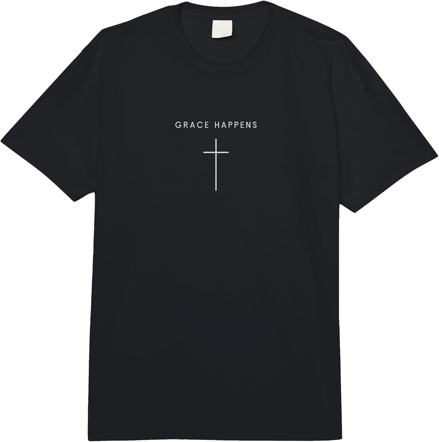 Grace Happens Cross - Funny Minimalist Christian Religious Comfort Colors Adult Heavyweight T-Shirt