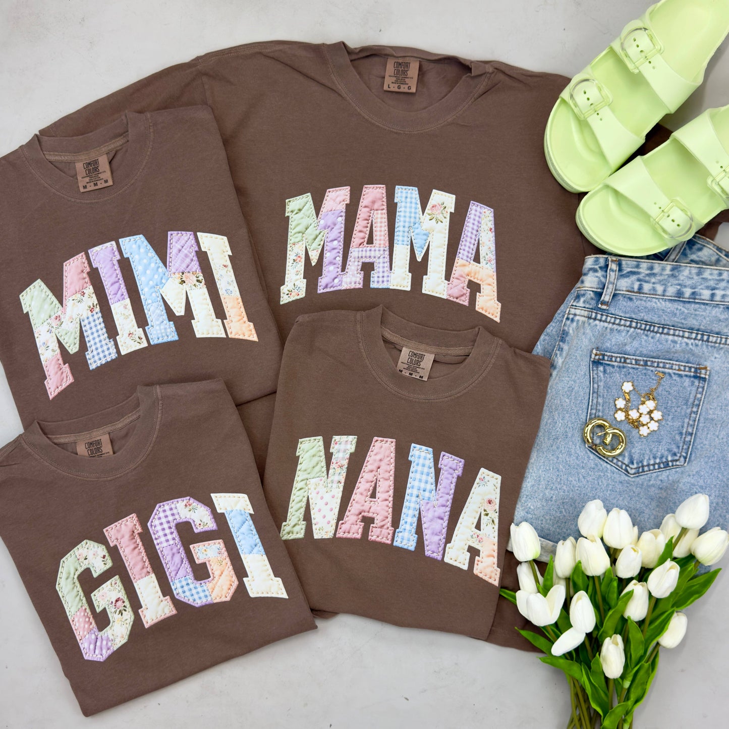 Patchwork Mama Gigi Nana Mimi Tee