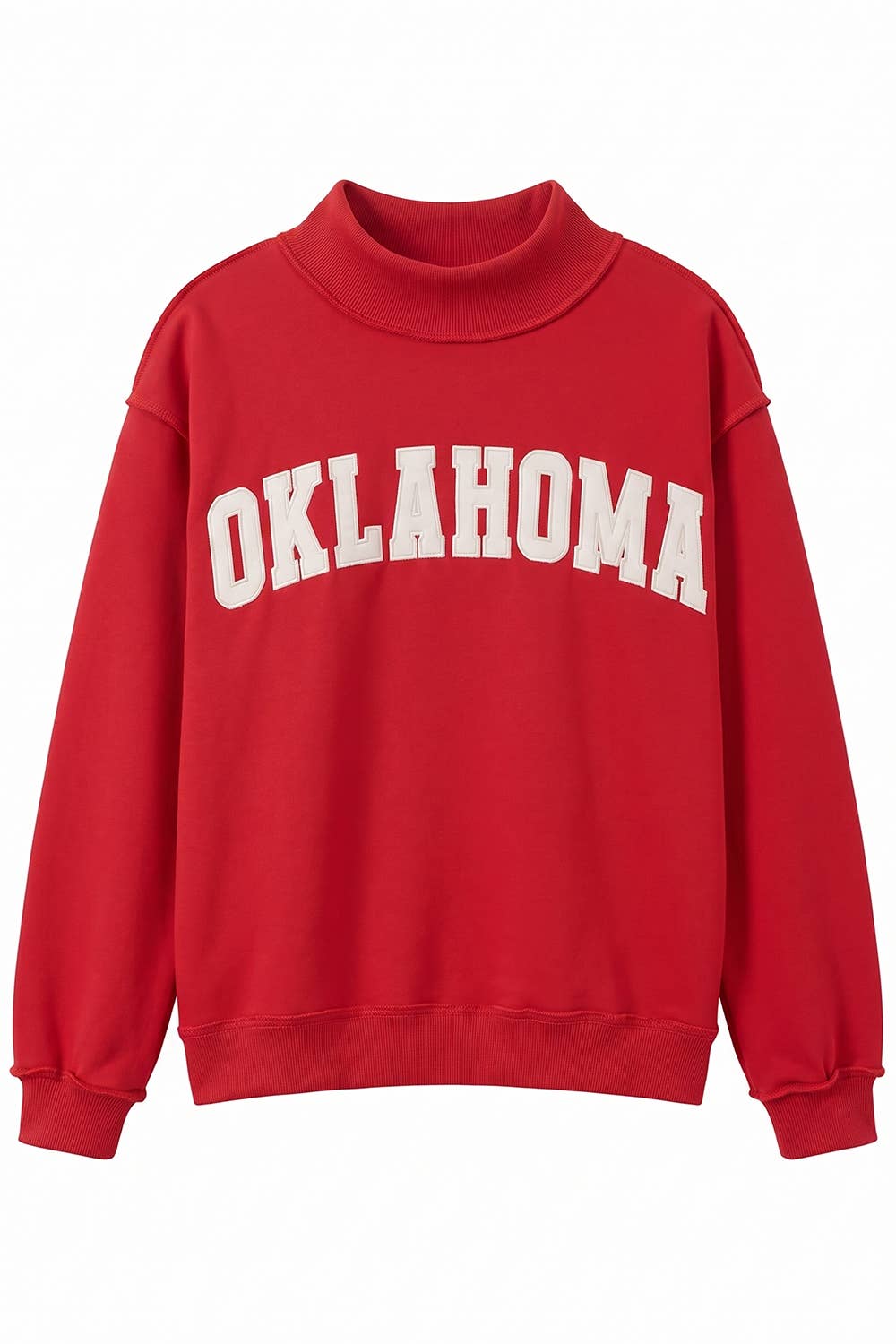 IT2594E-OKLAHOMA 'oklahoma' Embroidered Mock Neck Sweatshir
