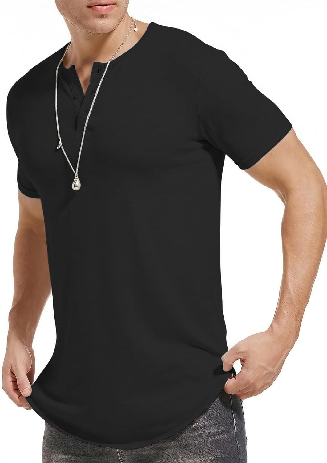 Mens Hipster Hip Hop Swag Curve Hem Short Sleeve T Shirt