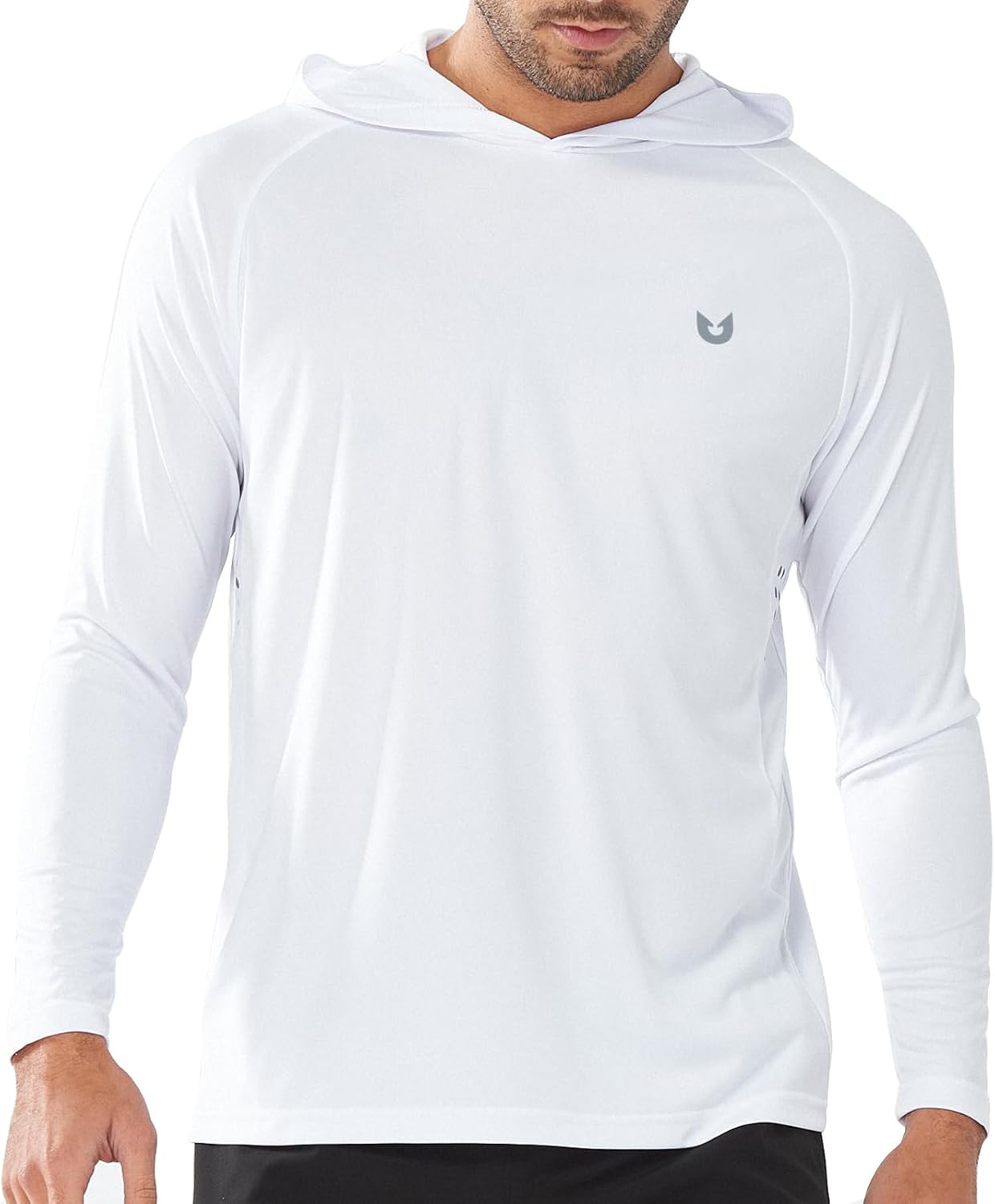 Men's UPF 50+ Hoodie Shirts Long Sleeve Sun Protection Fishing Swim Beach UV SPF Rash Guard Quick Dry Lightweight