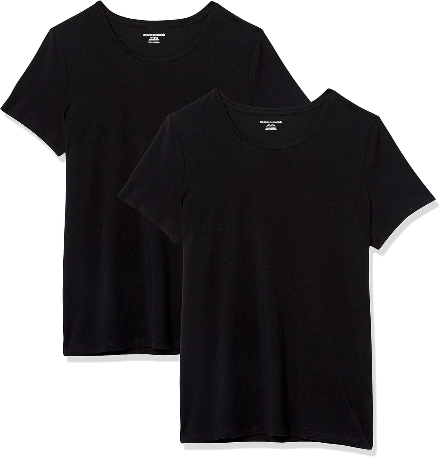 Women's Regular-Fit Short-Sleeve T-Shirt (Crewneck and V-Neck Options), Multipacks