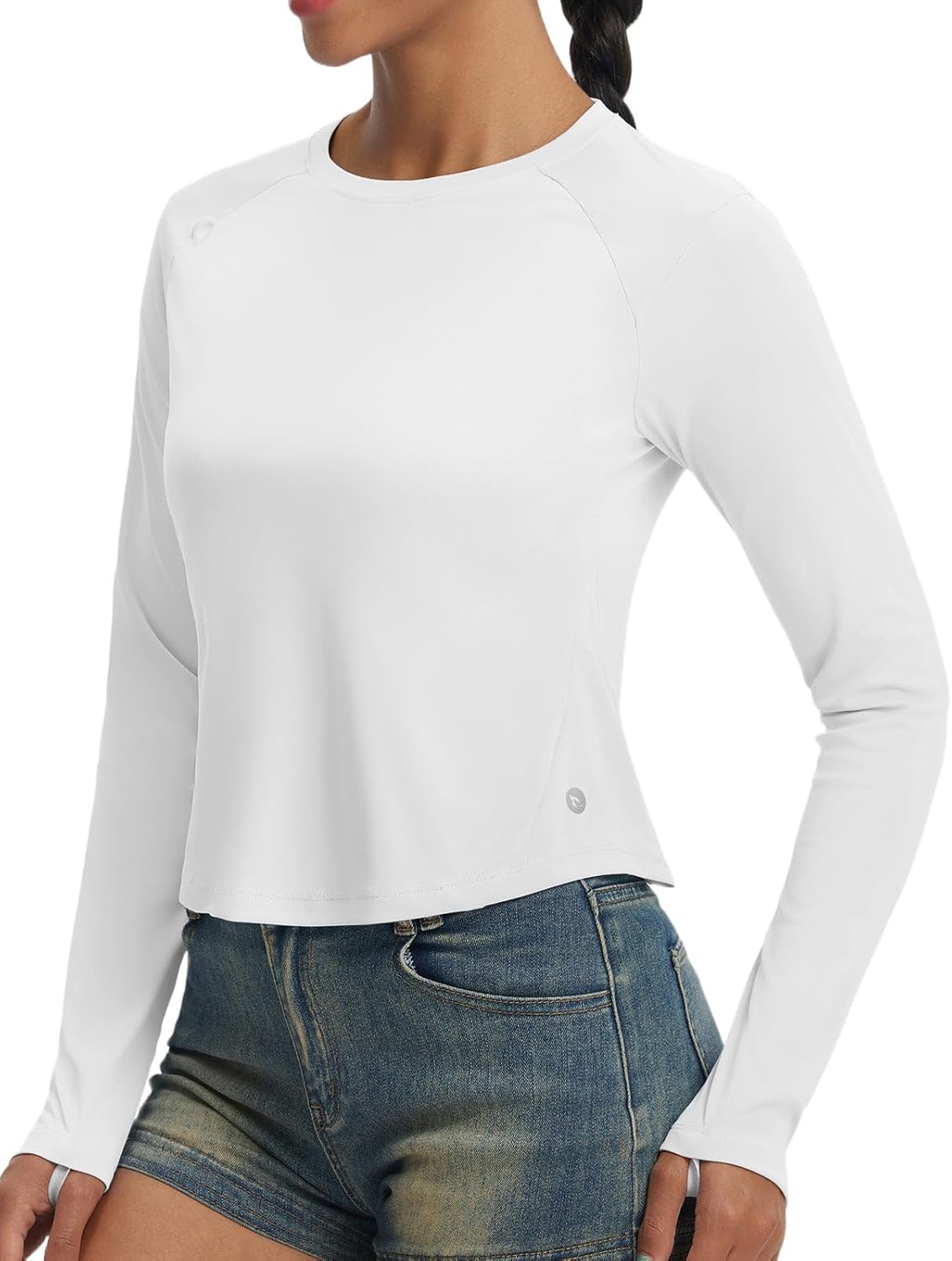Women's UPF 50+ Long Sleeve Sun Shirts Crop Rash Guard UV Workout Tops SPF Slim Fit Lightweight Athletic Hiking