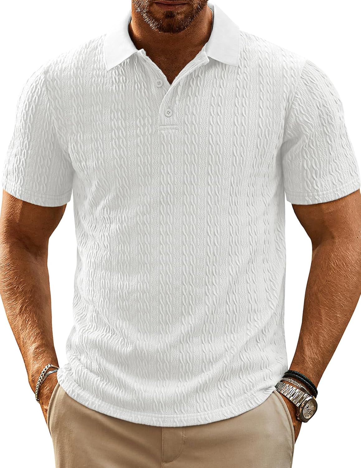 Mens Polo Shirts Short Sleeve Casual Collared Summer Vacation Shirts Golf Polo Shirts