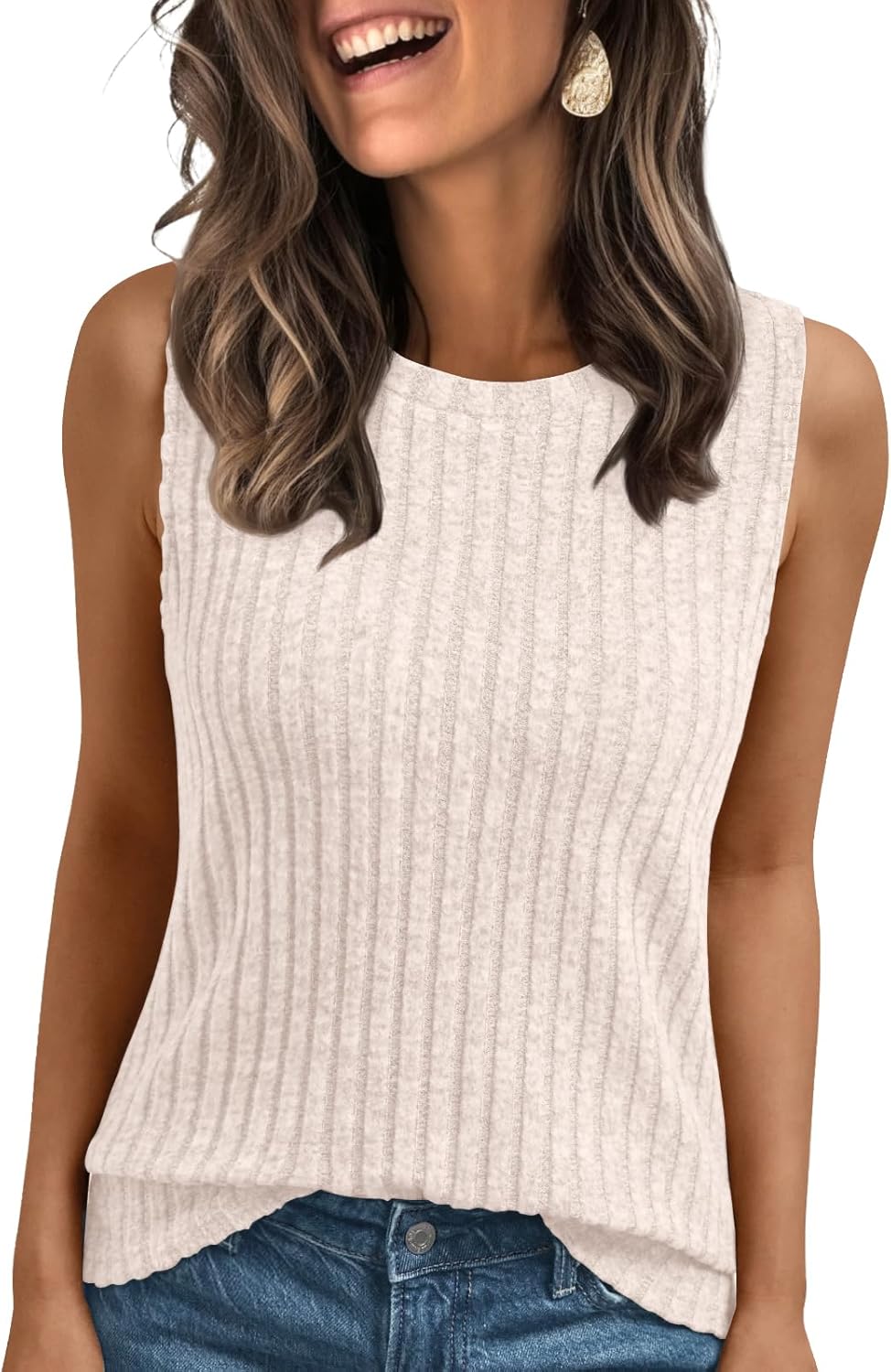 Womens Tank Tops Sleeveless Tunic Shirts Summer Fashion Basic Soft Clothes 2026 Casual Trendy Vacation Spring Outfits
