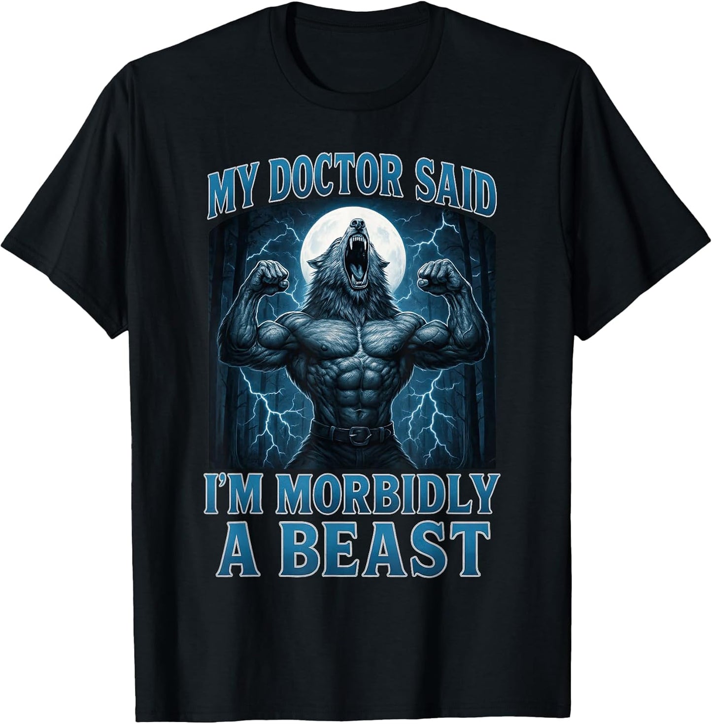 Funny Graphic Tee for Men Women Teens Alpha Wolf Beast Meme T-Shirt