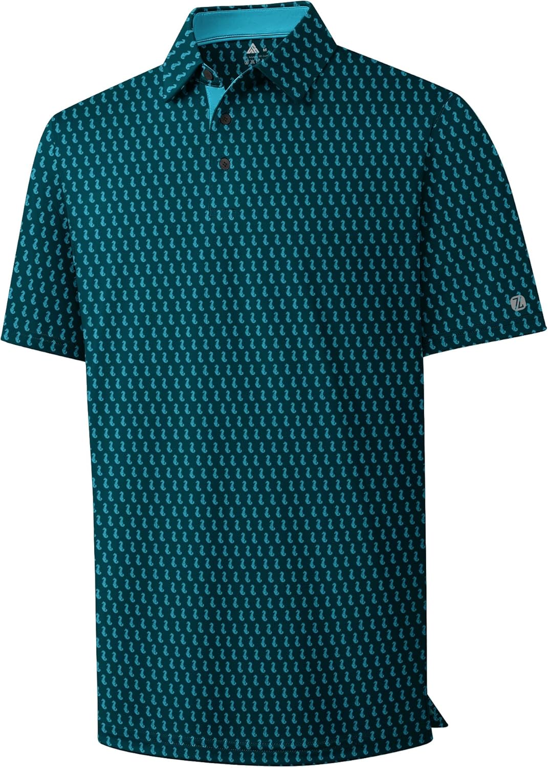 Mens Golf Shirts Short Sleeve Print Patterns Performance Moisture Wicking Polo Shirt