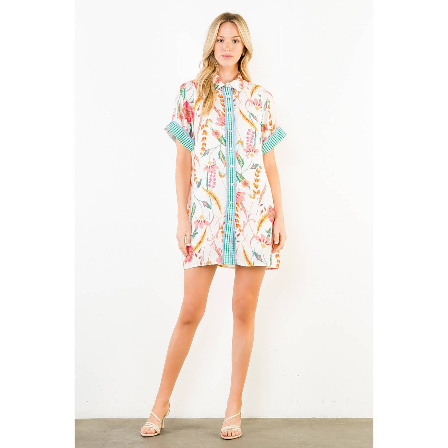 Floral Print Collared Dress