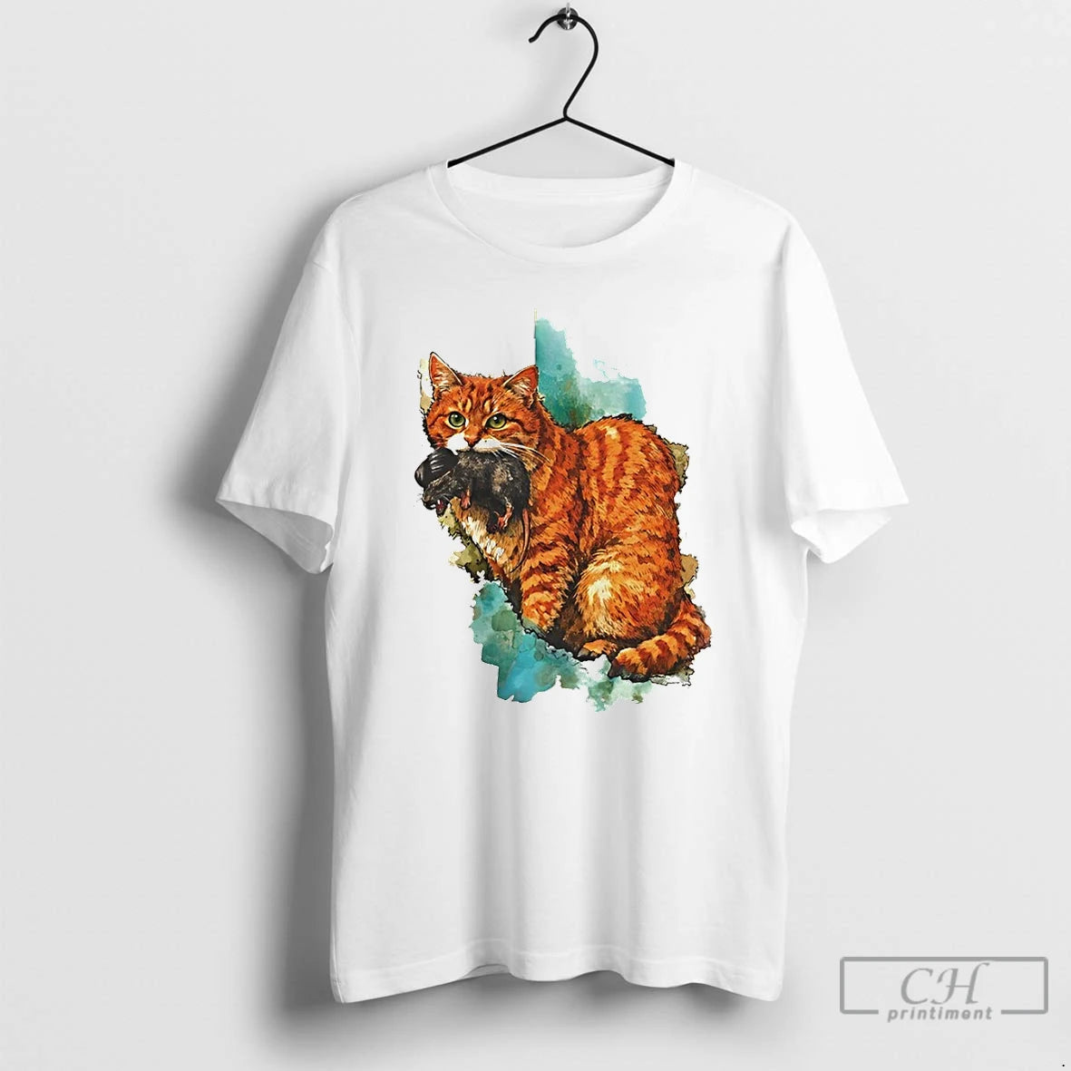 Classic Iran Map Orange Tabby Cat Illustration Iran