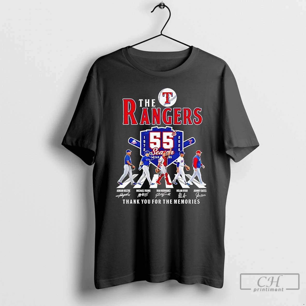 Classic Texas Rangers 55 Season Signature Thank You For The Memories