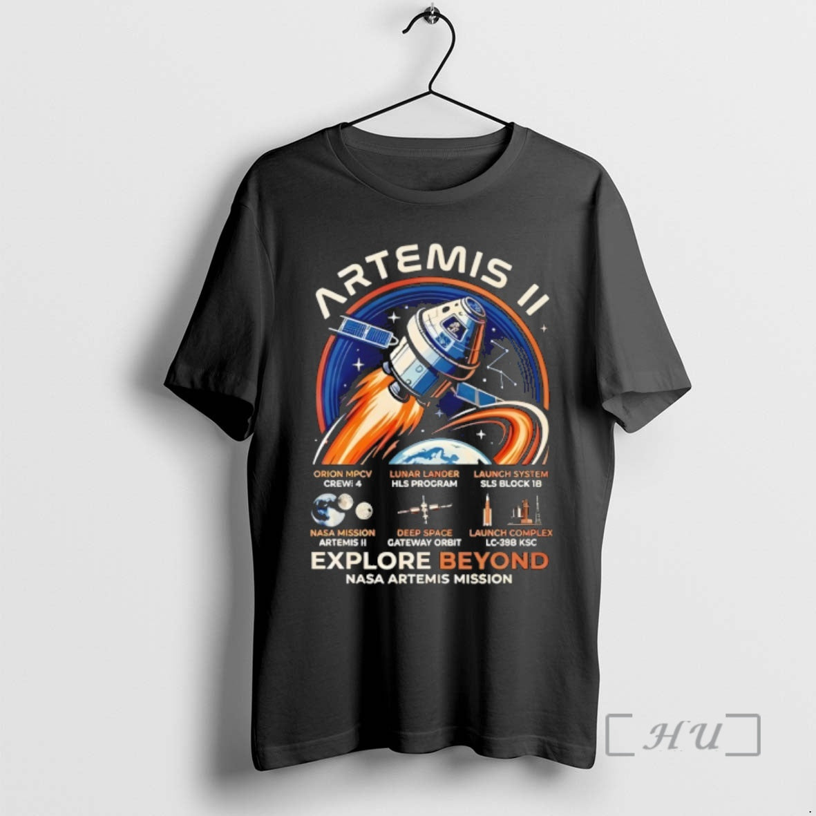 Officials Artemis Ii Mission Space Exploration Rocket Science Lunar Return Infographic Premium T Shirts Sweater