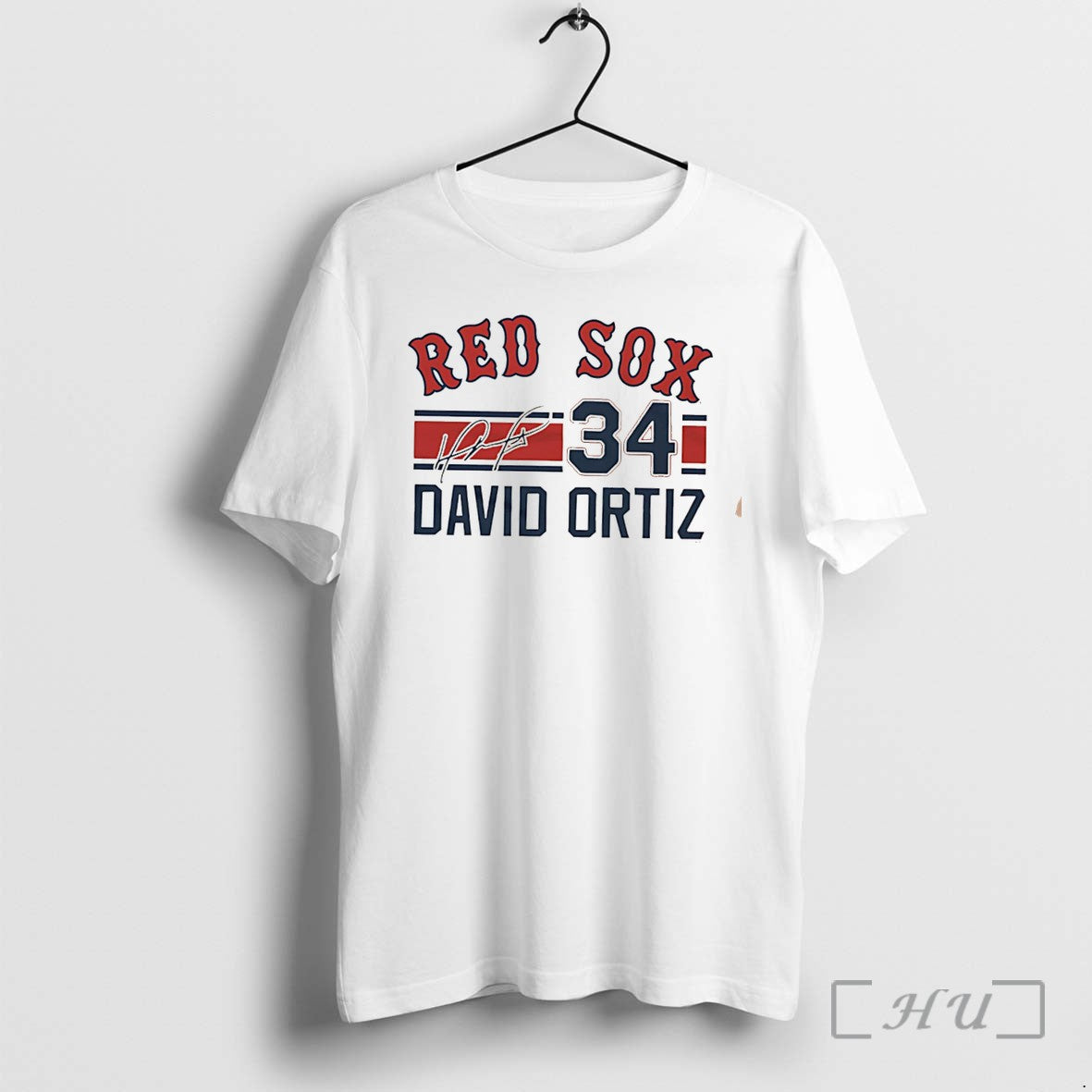 Officials Boston Red Sox David Ortiz Signature Name Number Tee