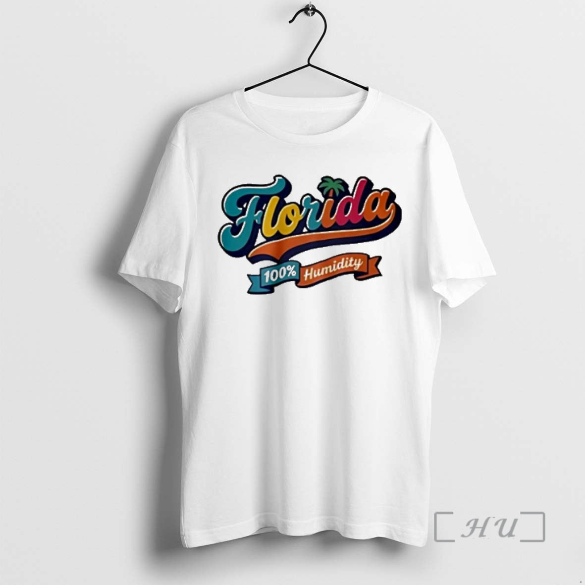Officials Florida 100 Humidity Colorful Retro Script Palm