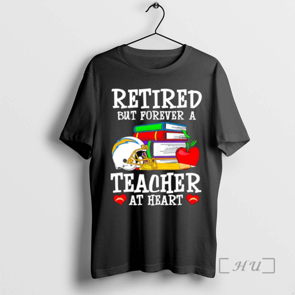 Officials Los Angeles Chargers Retired But Forever A Teacher At Heart Premium T Shirts Sweater