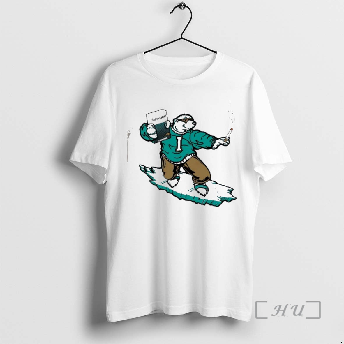 Officials Newport Cigarettes Polar Bear Surfing On Ice Graphic
