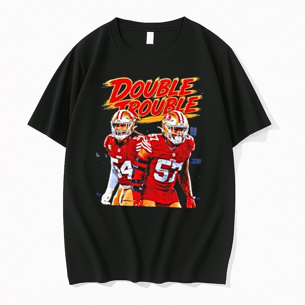 Original Fred Warner Dre Greenlaw San Francisco 49ers Double Trouble Nfl Tshirts