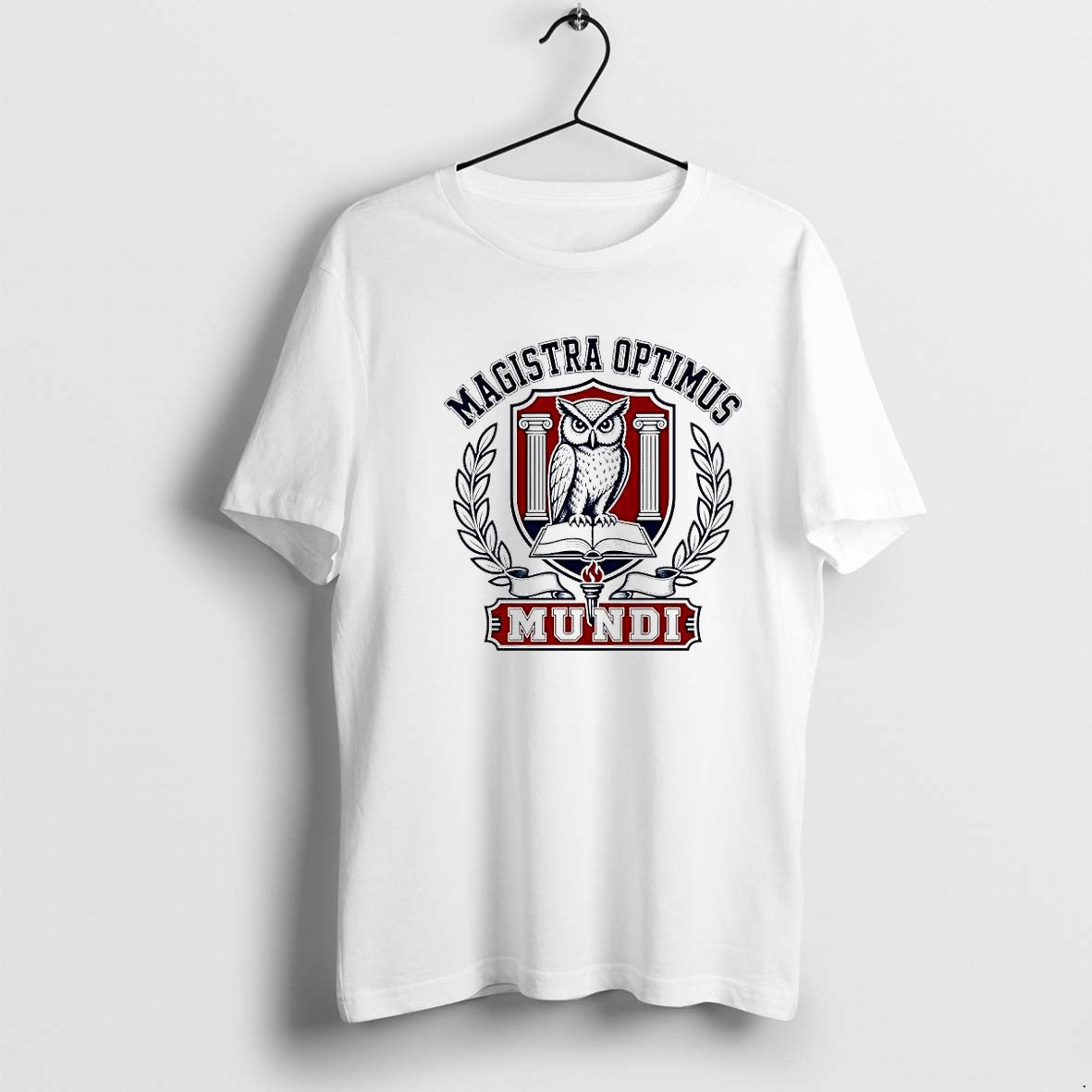 Original Magistra Optimus Mundi Owl And Book Wisdom Logo Tshirts Jpg