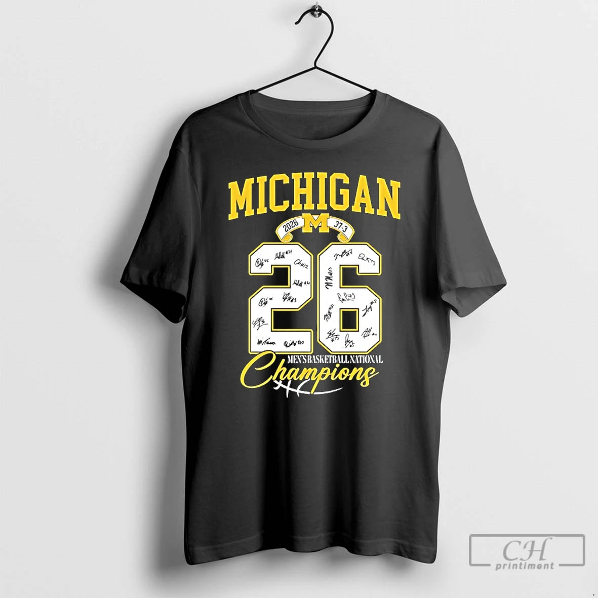 Premium Michigan Wolverines 2026 37 3 Mens Basketball National Champions Signatures