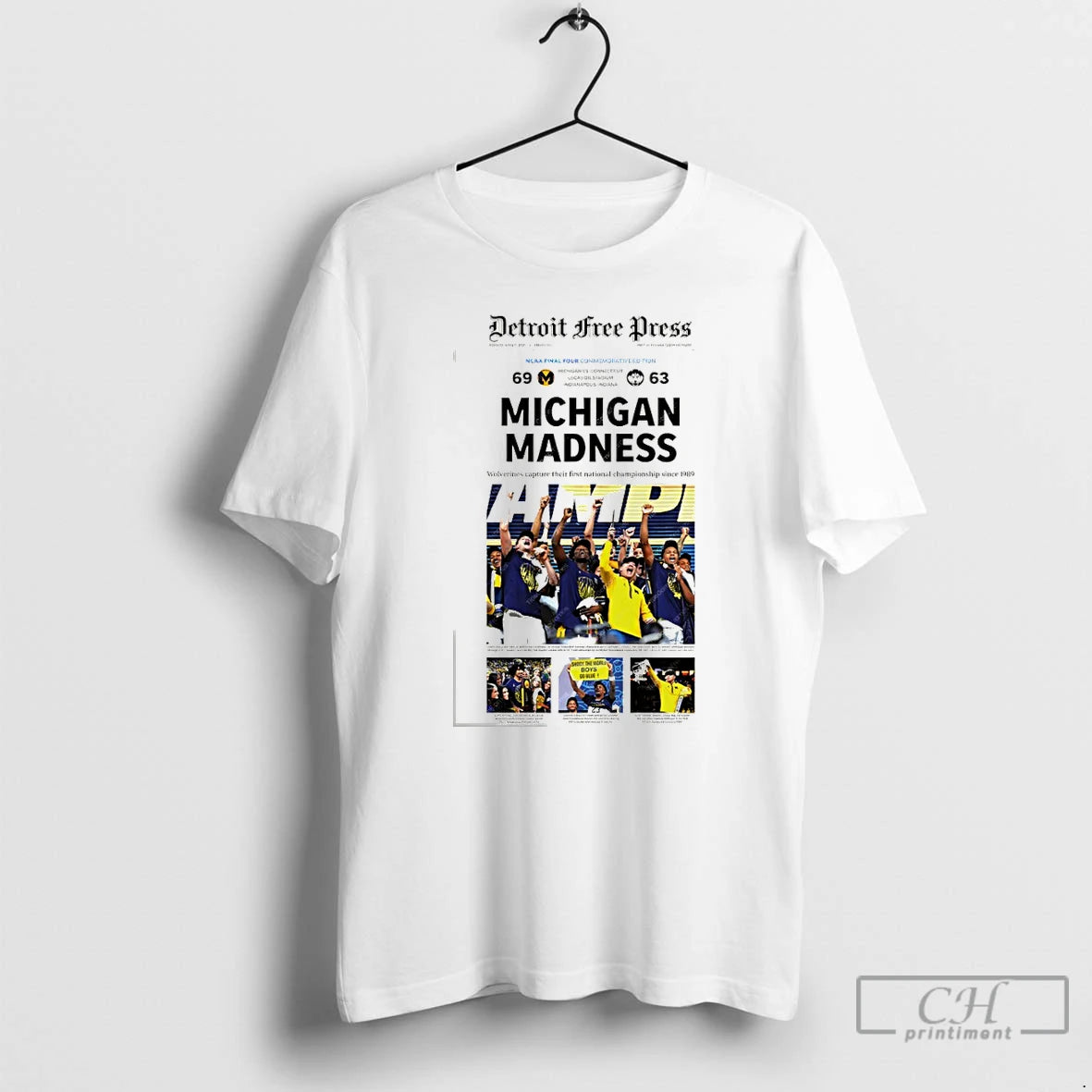 Premium Michigan Wolverines Basketball Ncaa Champions March Madness Celebration Newspaper