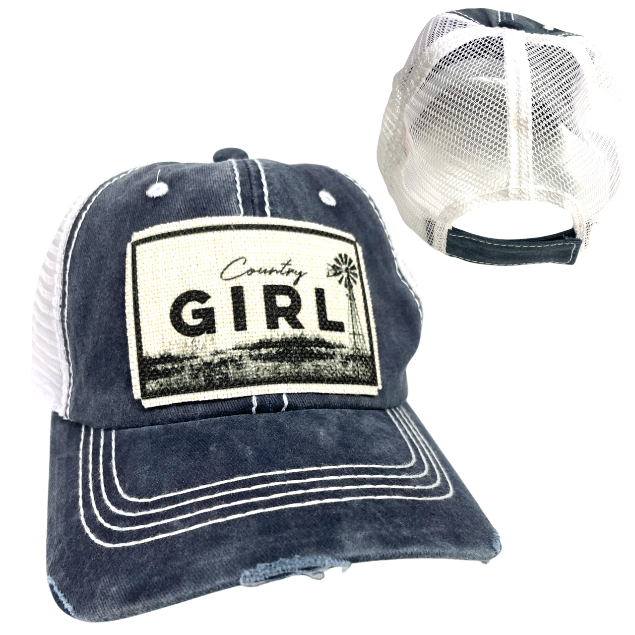 Country Girl Ball Cap | Woman's Hat | Distressed