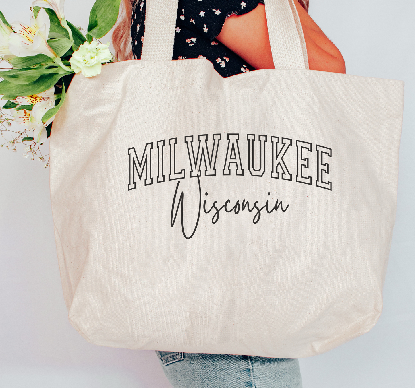 Custom City State Souvenir USA Made Jumbo Tote