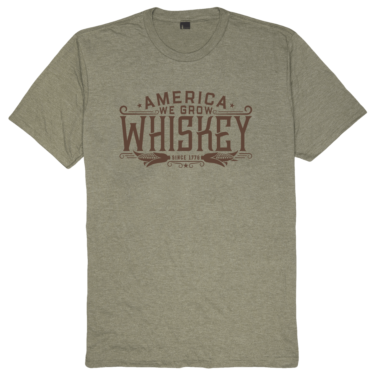We Grow Whiskey Tee-Military Green Frost