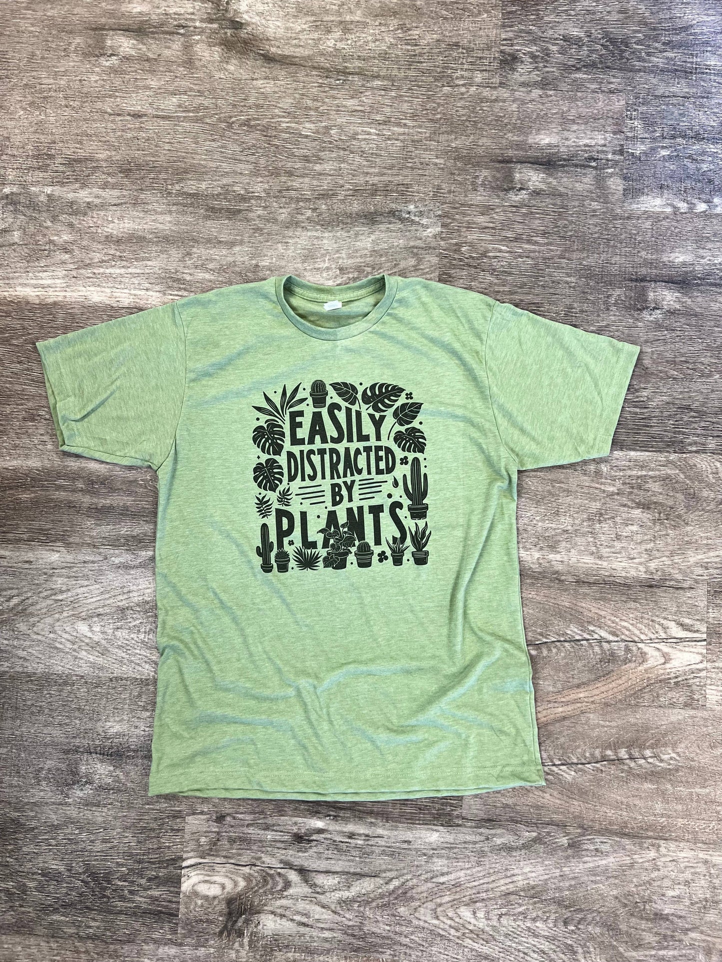 Easily Distracted By Plants On Tultex Heather Green