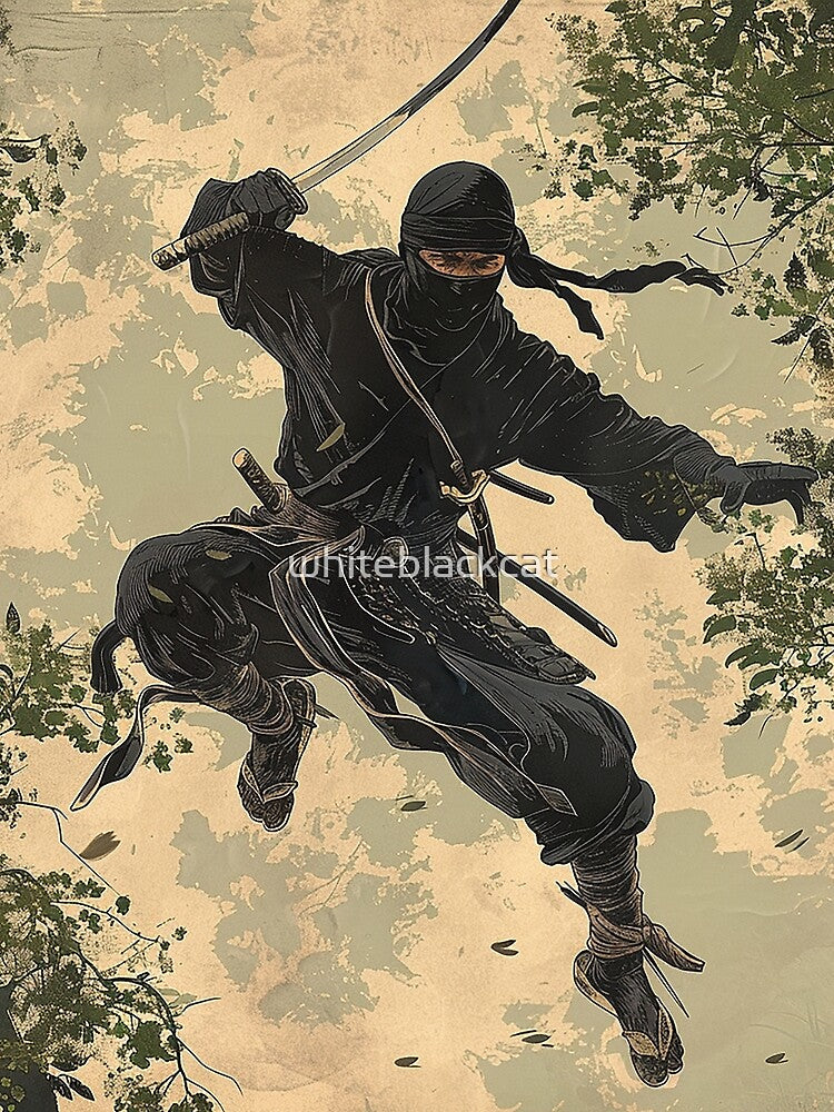 Ninja ukiyo-e style by whiteblackcat