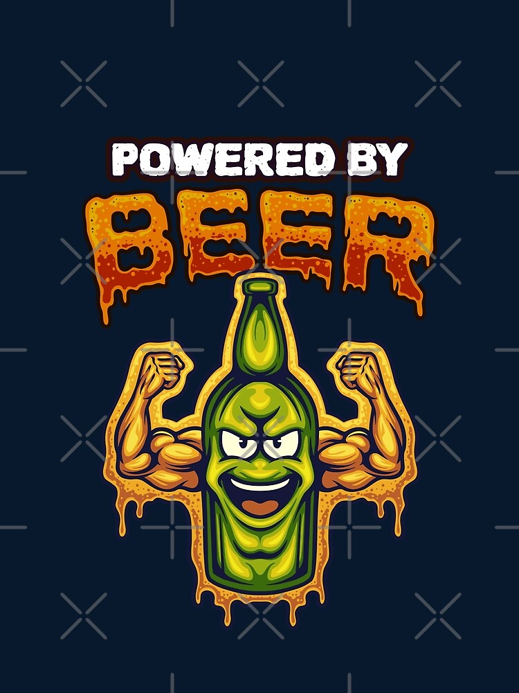 Powered by beer - Buff Bottle of Beer by BeerTeesAndMore