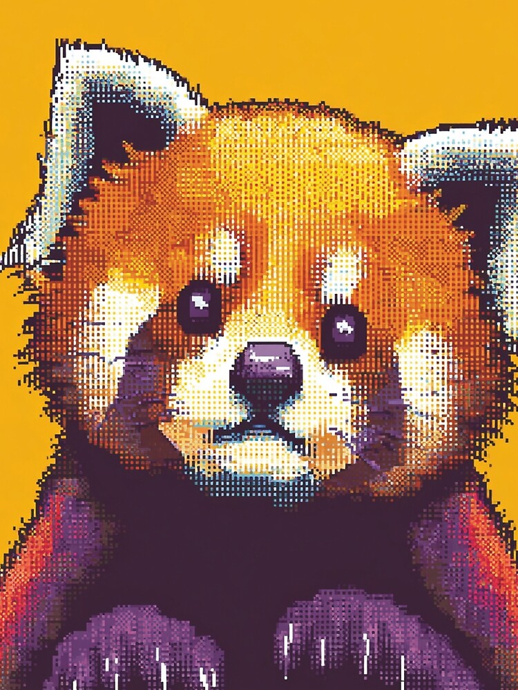 Pixel Red Panda Cute Retro 8‑Bit Animal Art by Pixel8Prints
