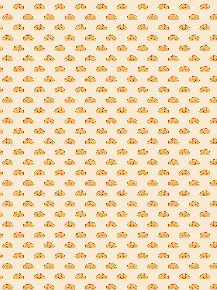 Cute Taco Pattern – Kawaii Mexican Food Seamless Design by WojcikDesigners