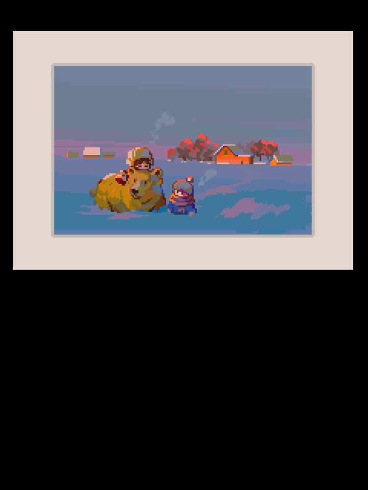 Cozy Winter Pixel Art with Bear and Character by Bobablin Pixel Shop