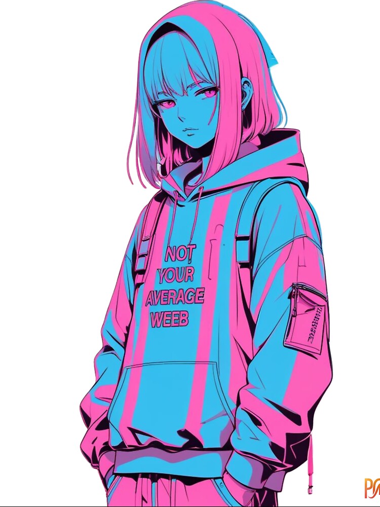 Minimalist anime character with glitch effect by WovennDesigns