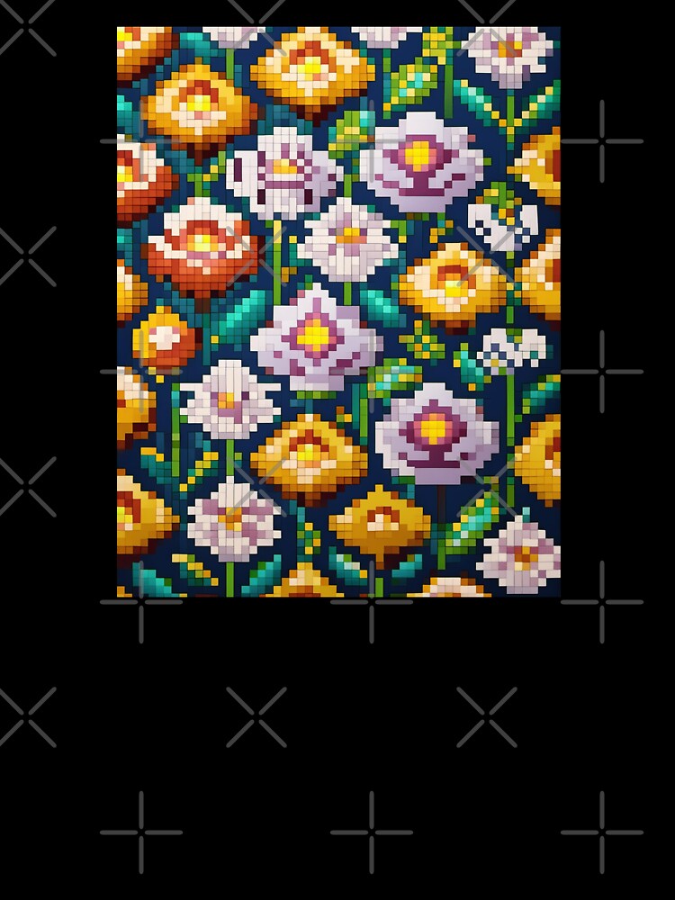 pixel flower pattern 2 by ilomuilo