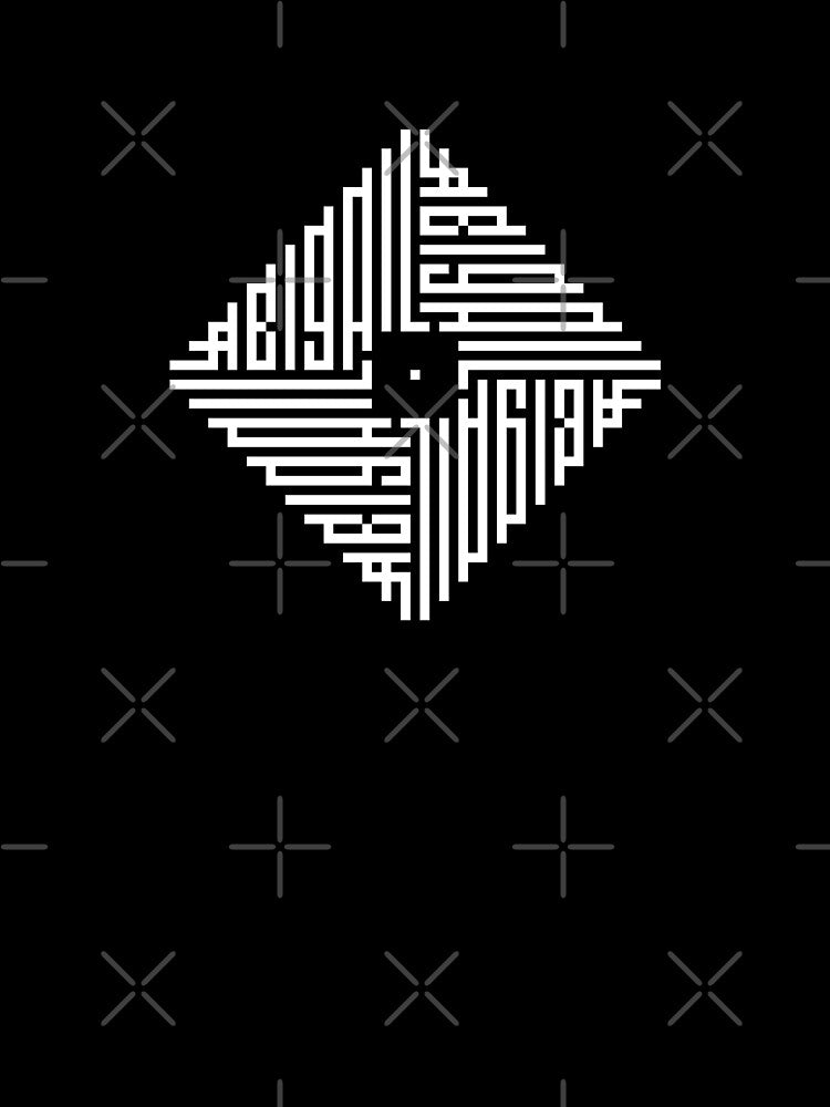 ABIGAIL | White | Modern Geometric Kufi Calligraphy | From Name to Art by FOR YOUR NAME