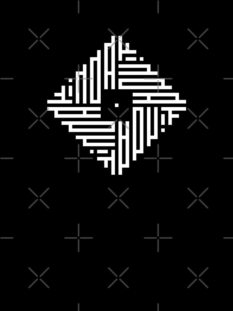 LINDA | White | Modern Geometric Kufi Calligraphy | From Name to Art by FOR YOUR NAME