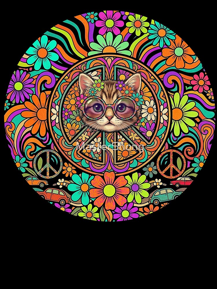 Cat Peace Love Freedom Kitten by MasterShong