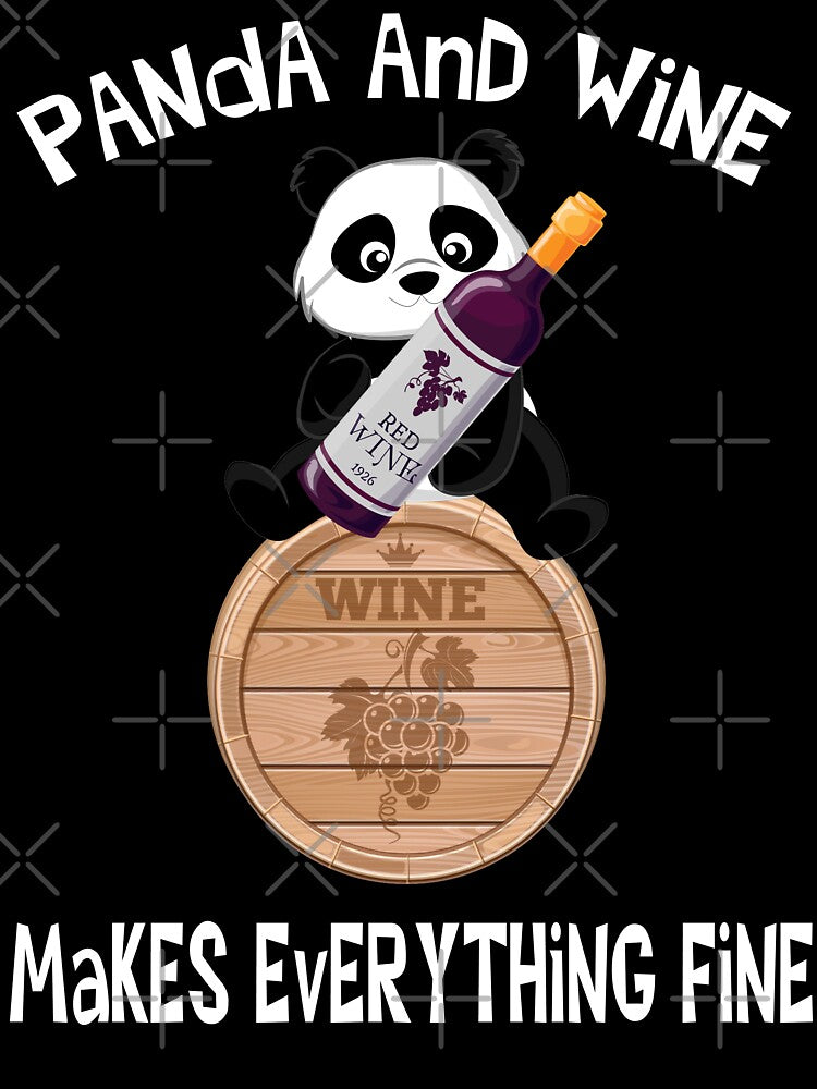 Panda And Wine Makes Everything Fine Red Wine by besTmanuFacture