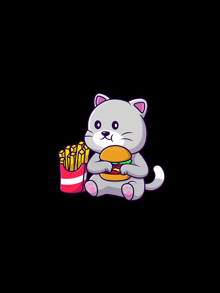 Cat Eating Burger by BDG06