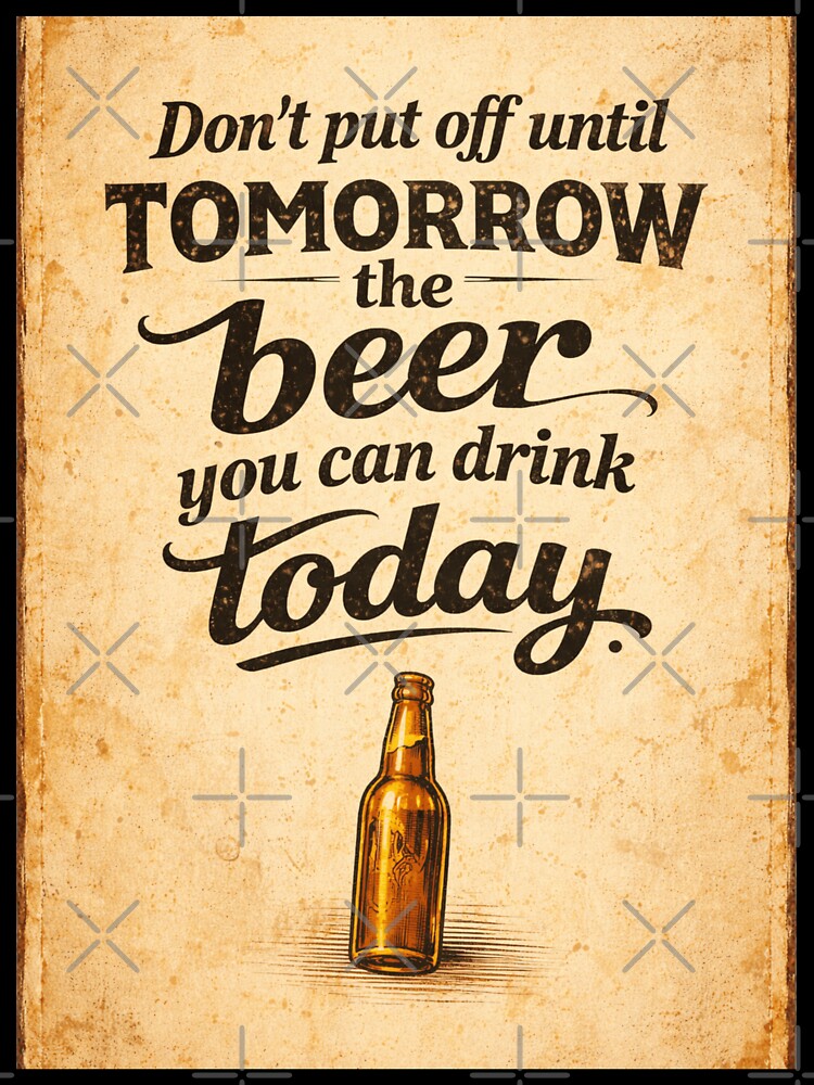 Don´t Put Off Until Tomorrow The Beer You Can Drink Today. by GoodOldVintage