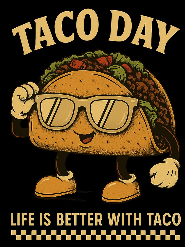 Taco Day – Funny Retro Taco Illustration with Attitude | Vintage Mexican Food Design by Still Hungry Shop