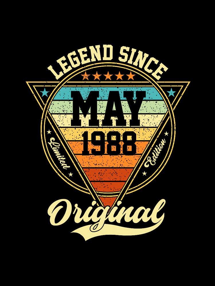 Vintage 38th Birthday Legend Since May 1988 Premium Tri-Blend by SylviaYLaughlin